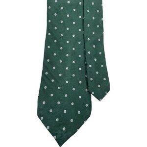Roundtree & Yorke Silk Tie Green Blue Polka Dot